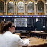 Panel informativo que muestra el principal selectivo de la Bolsa española
