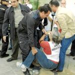 Los empleados de la Agencia Andaluza del Agua protestaron el pasado viernes ante Griñán en Jaén