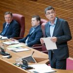 El secretario general del Bloc, Enric Morera, en Les Corts Valencianes, institución que preside