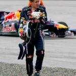 Vettel, en el momento de abandonar la carrera