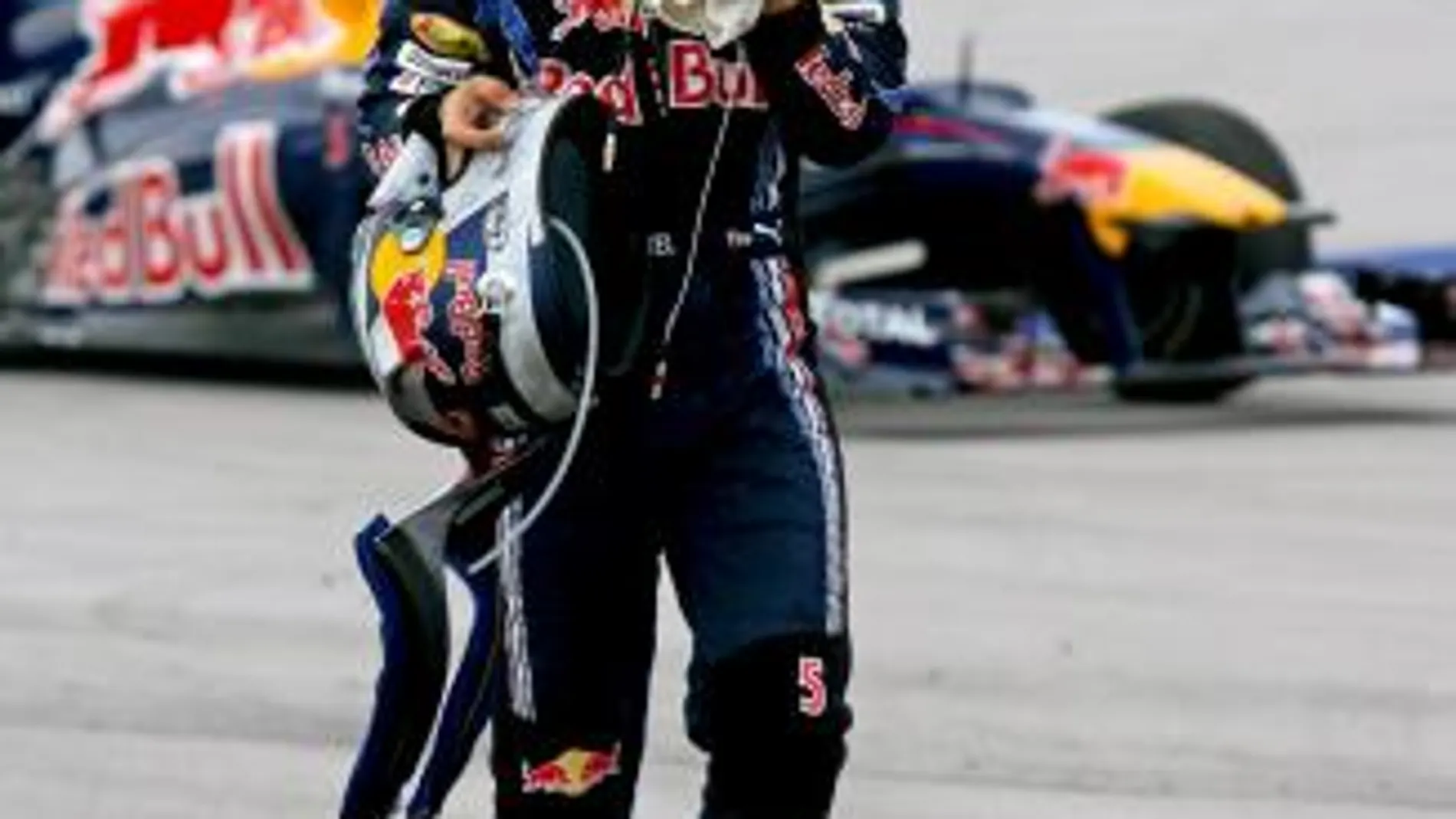 Vettel, en el momento de abandonar la carrera