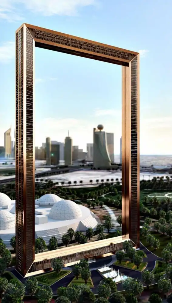 Fotomontaje del Dubai Frame que se construirá en la ciudad árabe.
