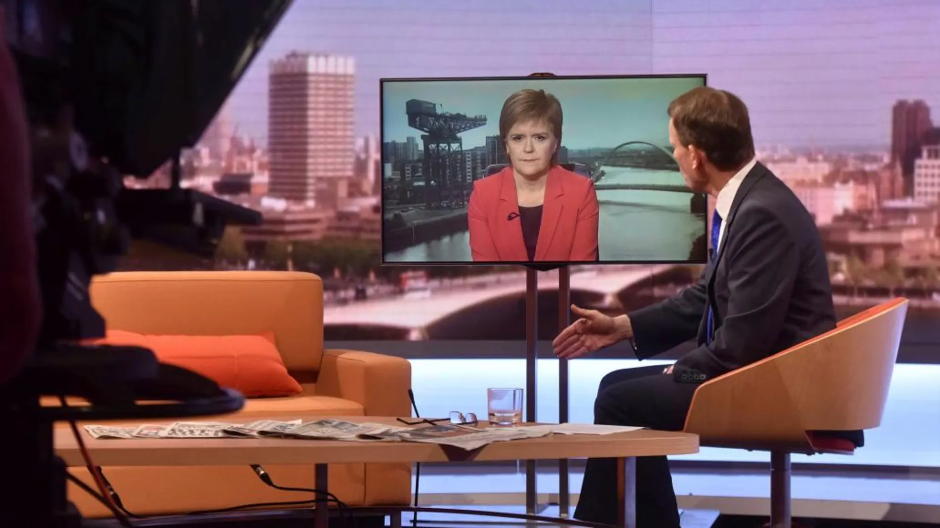 Nicola Sturgeon, durante una entrevista con la BBC