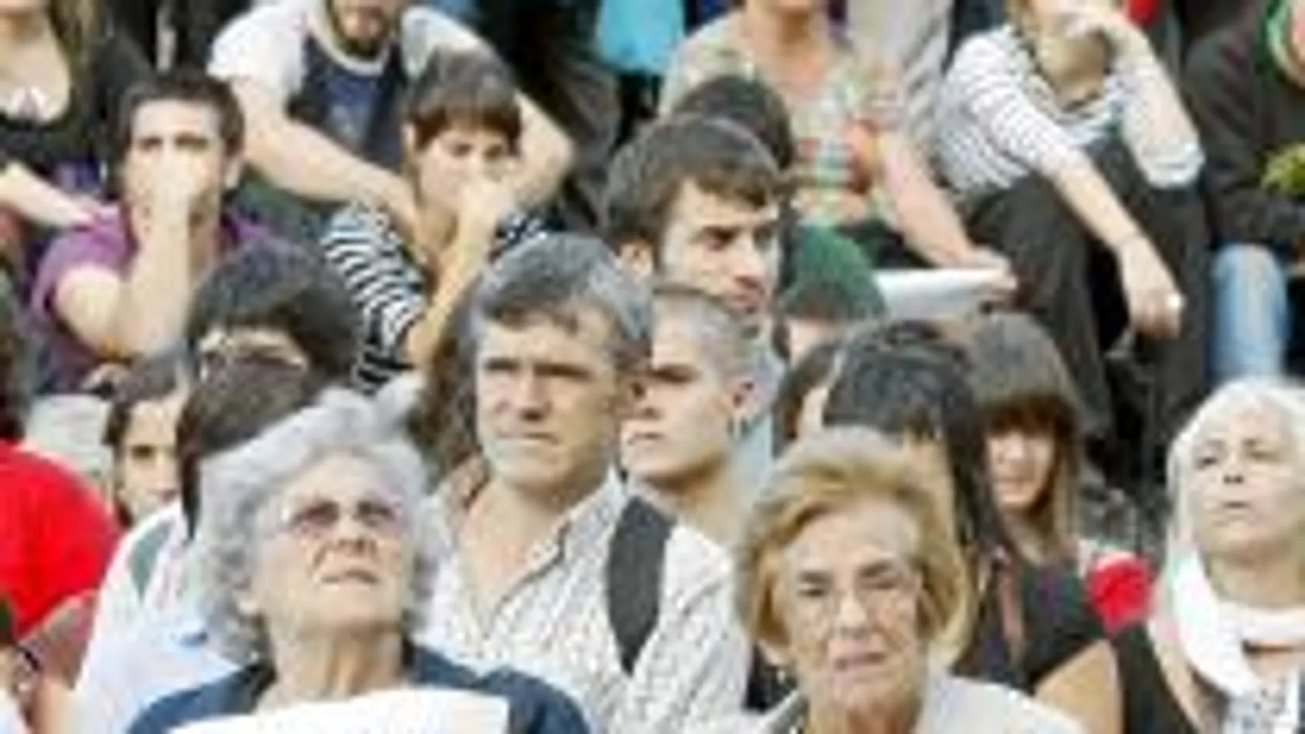 Manifestación, ayer, en apoyo de los detenidos de Ekin
