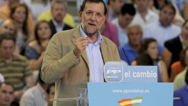Rajoy, en un momento de su intervención de ayer ante 6.000 militantes y simpatizantes del PP en el Pabellón