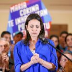 María Corina Machado, ayer, en una rueda de prensa en Caracas