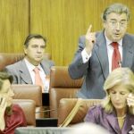 El portavoz municipal del PP y diputado, Juan Ignacio Zoido, durante una de sus intervenciones ayer en el Parlamento andaluz