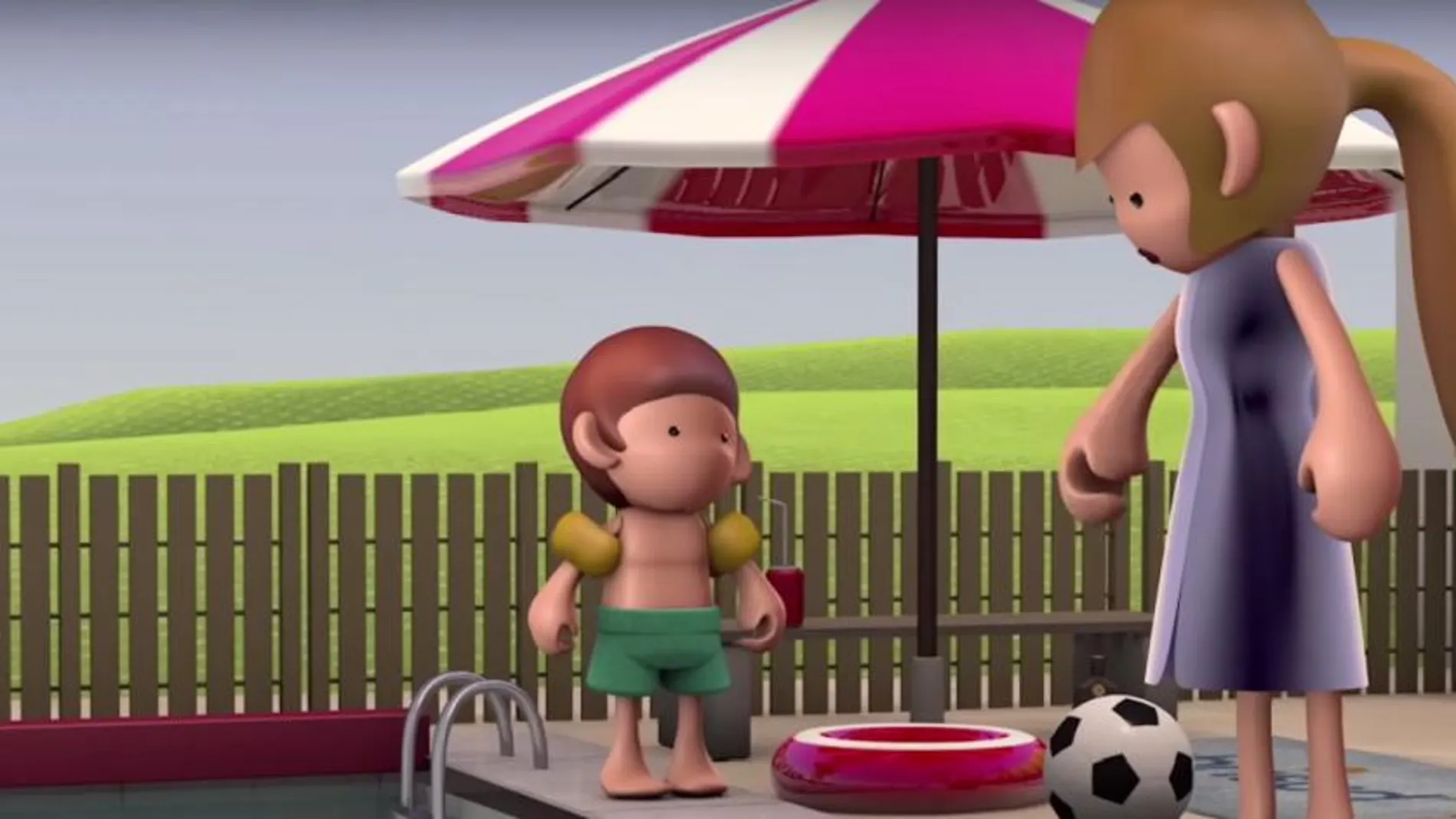 Una de las imágenes de la VI Campaña de Seguridad Infantil en la Piscina