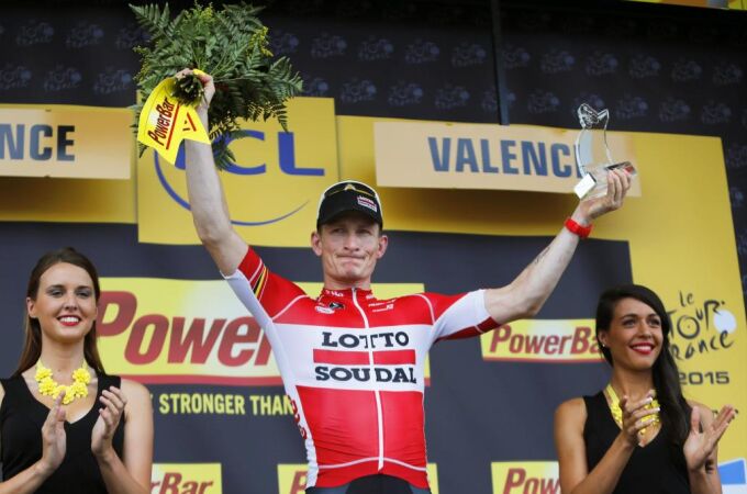 André Greipel celebra el podio de la 15ª etapa del Tour