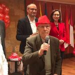 Virginia Barcones, Javier Cendón, Olegario Ramón y Gerardo Álvarez, entre otros, durante la Fiesta de la Rosa celebrada en Ponferrada