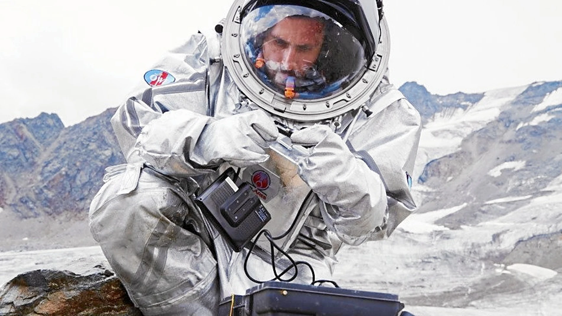 Muñoz-Elorza, durante una caminata espacial en el glaciar de Kaunertal