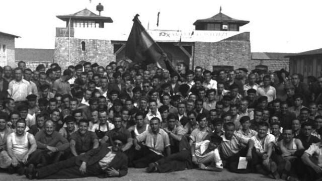 Imagen de algunos presos españoles en Mauthausen