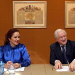 La presidenta de las Cortes, Silvia Clemente, junto al empresario Antonio Méndez Pozo, ayer en Valladolid