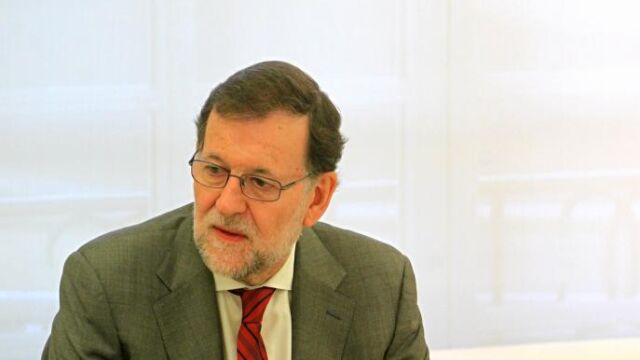 El jefe del Ejecutivo en funciones, durante su reunión con Pablo Iglesias