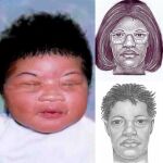 Combo de imágenes de hace 18 años de la pequeña y su posible secuestradora