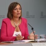 La portavoz del Gobierno Herrera, Milagros Marcos, informa del contenido del Consejo de Gobierno a los medios de comunicación