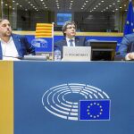 Junqueras, Puigdemont y Romeva en el Europarlamento