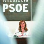 La presidenta de la Junta, Susana Díaz, ayer, durante la reunión de la comisión ejecutiva del PSOE andaluz