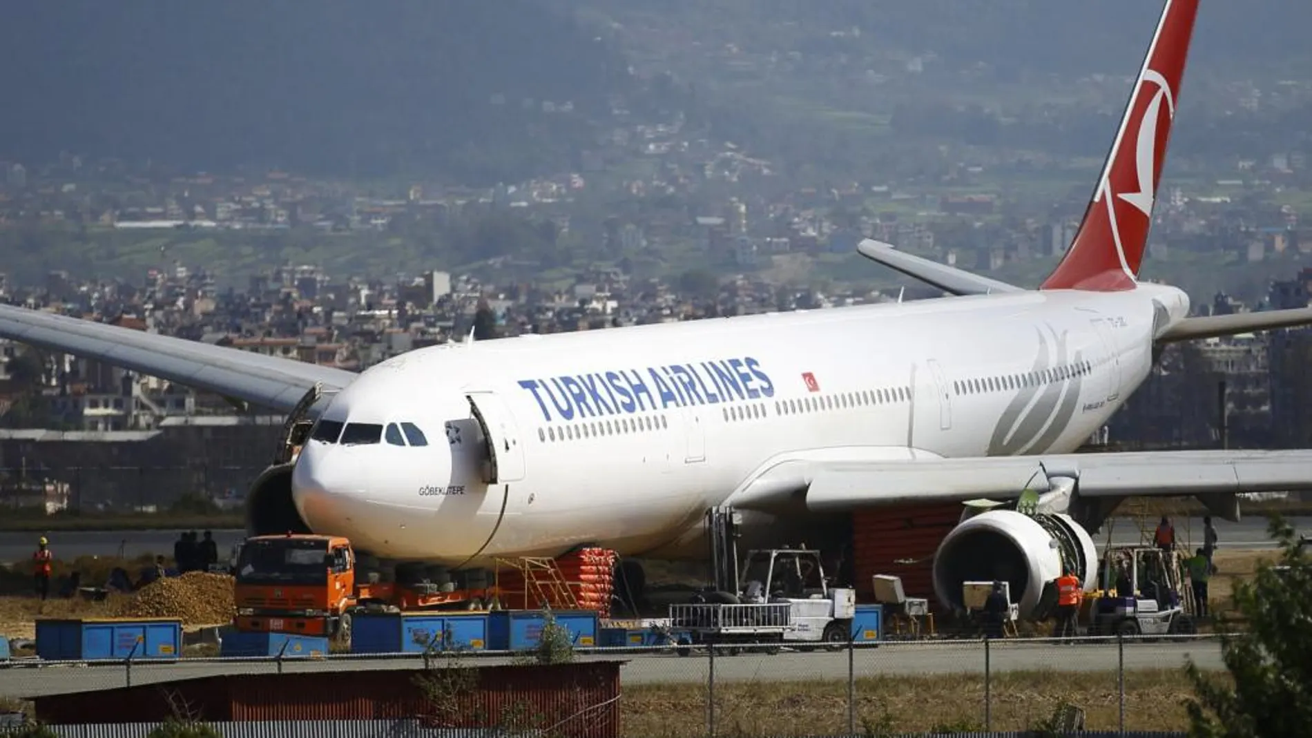 Un avión de Turkish Airlines en el aeropuerto de Casablanca (Marruecos)