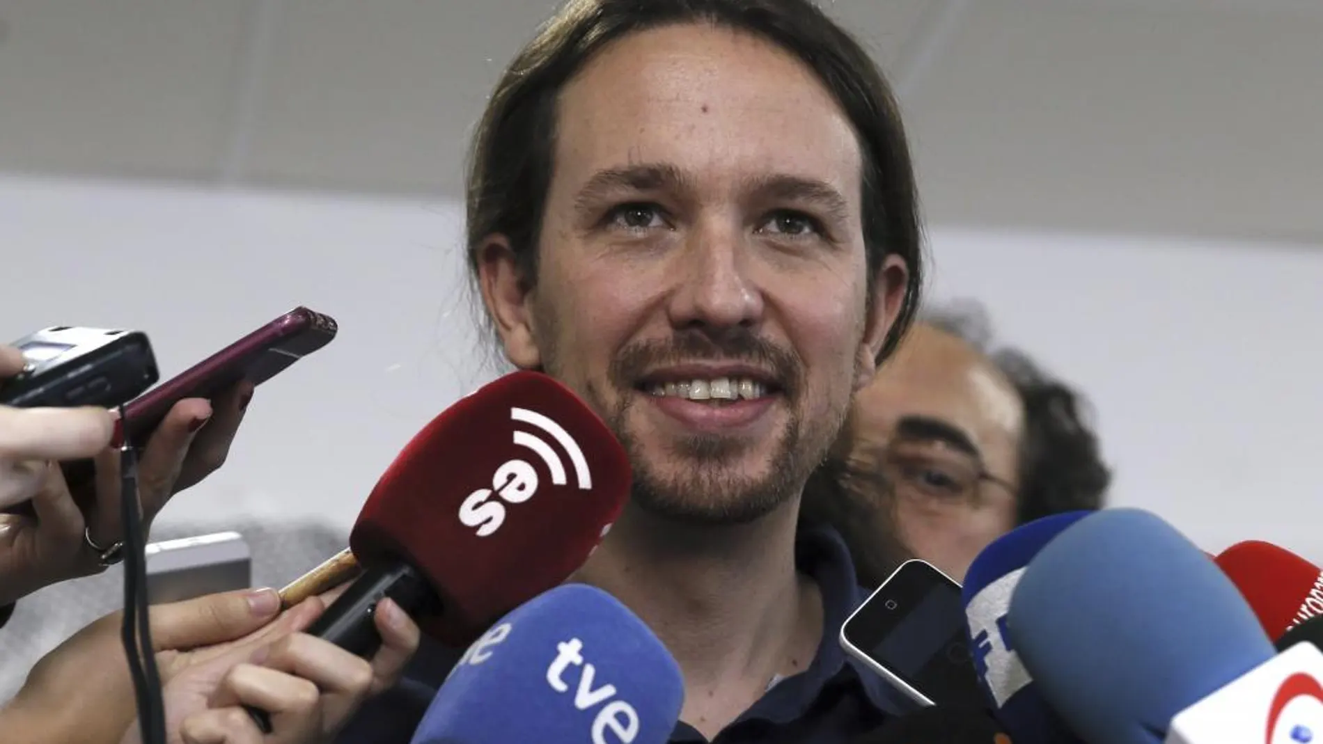 El secretario general de Podemos, Pablo Iglesias, ayer