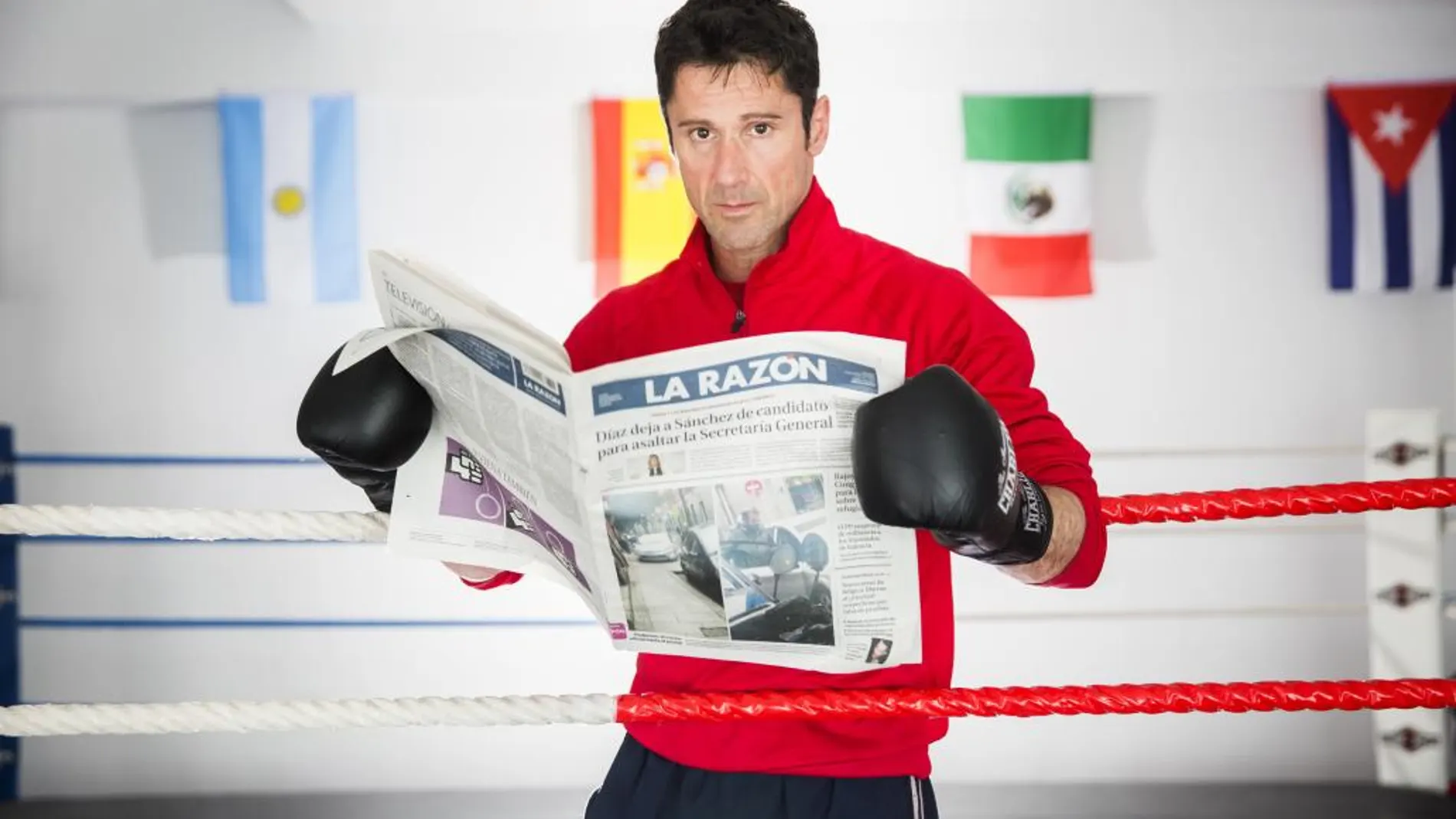 Chema Rodríguez en el club de boxeo de Collado Villalba