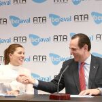 El presidente de Iberaval, José Rolando Álvarez, junto a la presidenta de ATA Castilla y León, Soraya Mayo