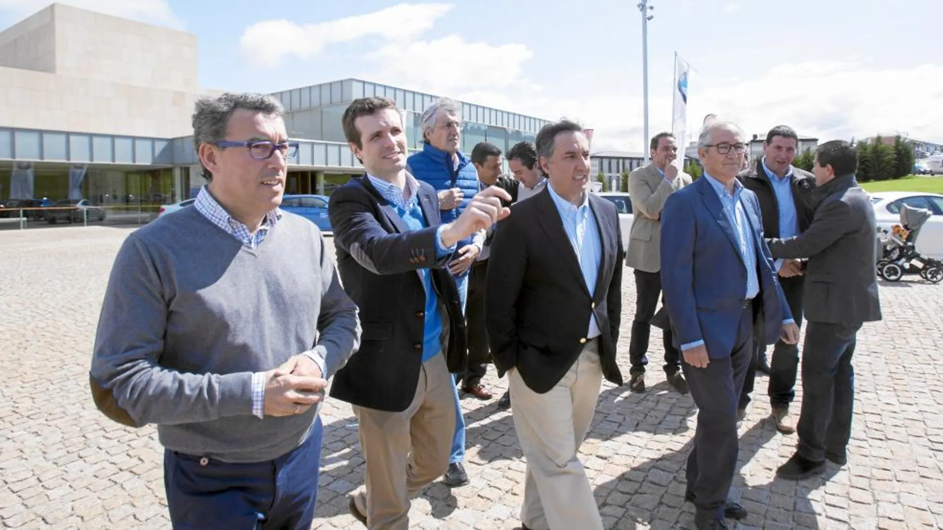 Pablo Casado junto a Antolín Sanz, José Ramón García y Sebastián González durante el acto celebrado ayer en Ávila