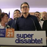 El presidente de CDC, Artur Mas (c), rodeado de la cúpula del partido, el pasado sábado