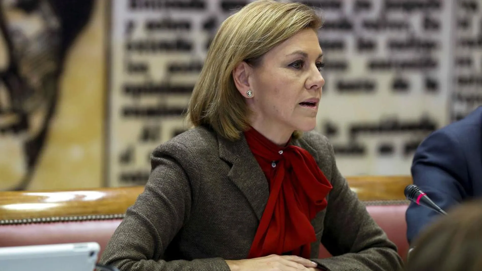 La ministra de Defensa, María Dolores de Cospedal, comparece en la Comisión de Defensa del Senado para informar sobre las líneas de su departamento esta legislatura