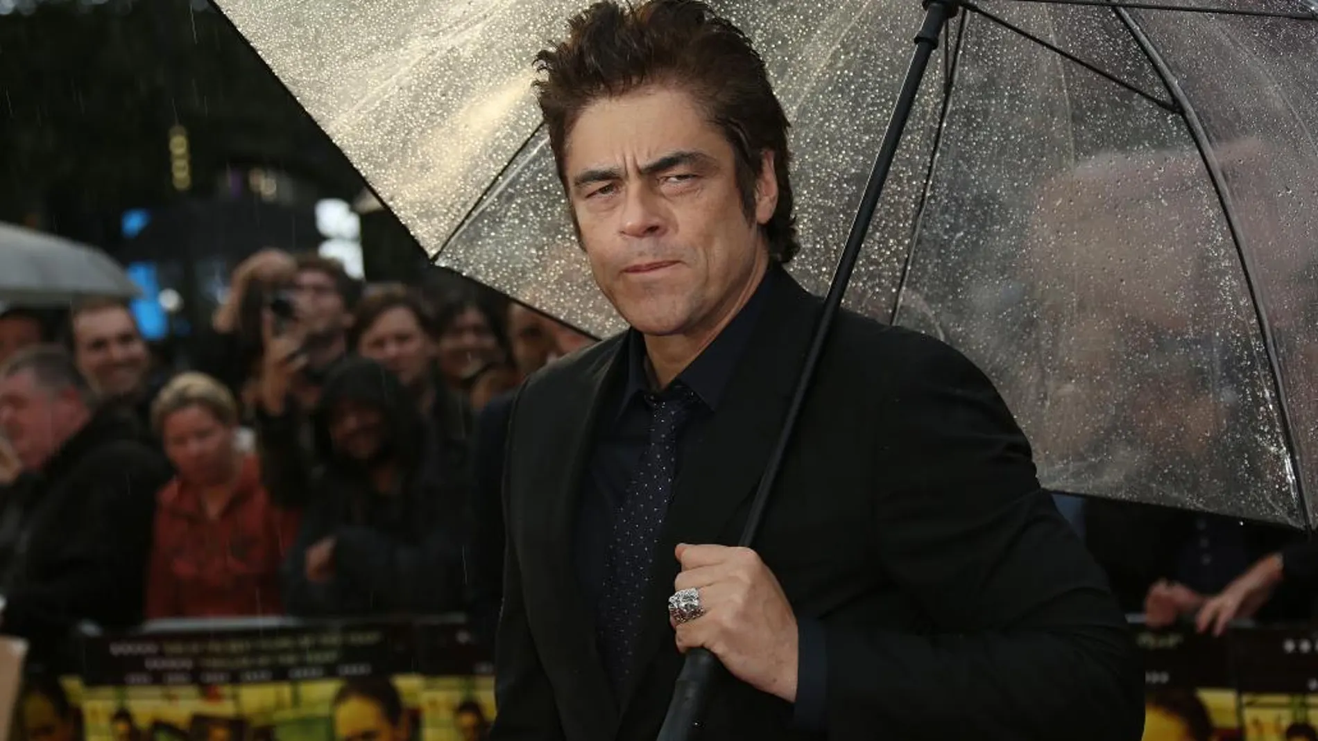 El actor Benicio del Toro en la premiere de «Sicario» en Londres