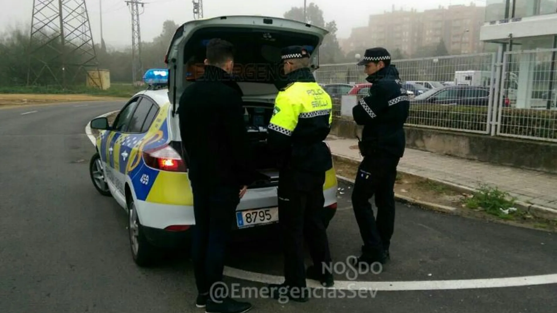 Imagen de un control de circulación en Sevilla