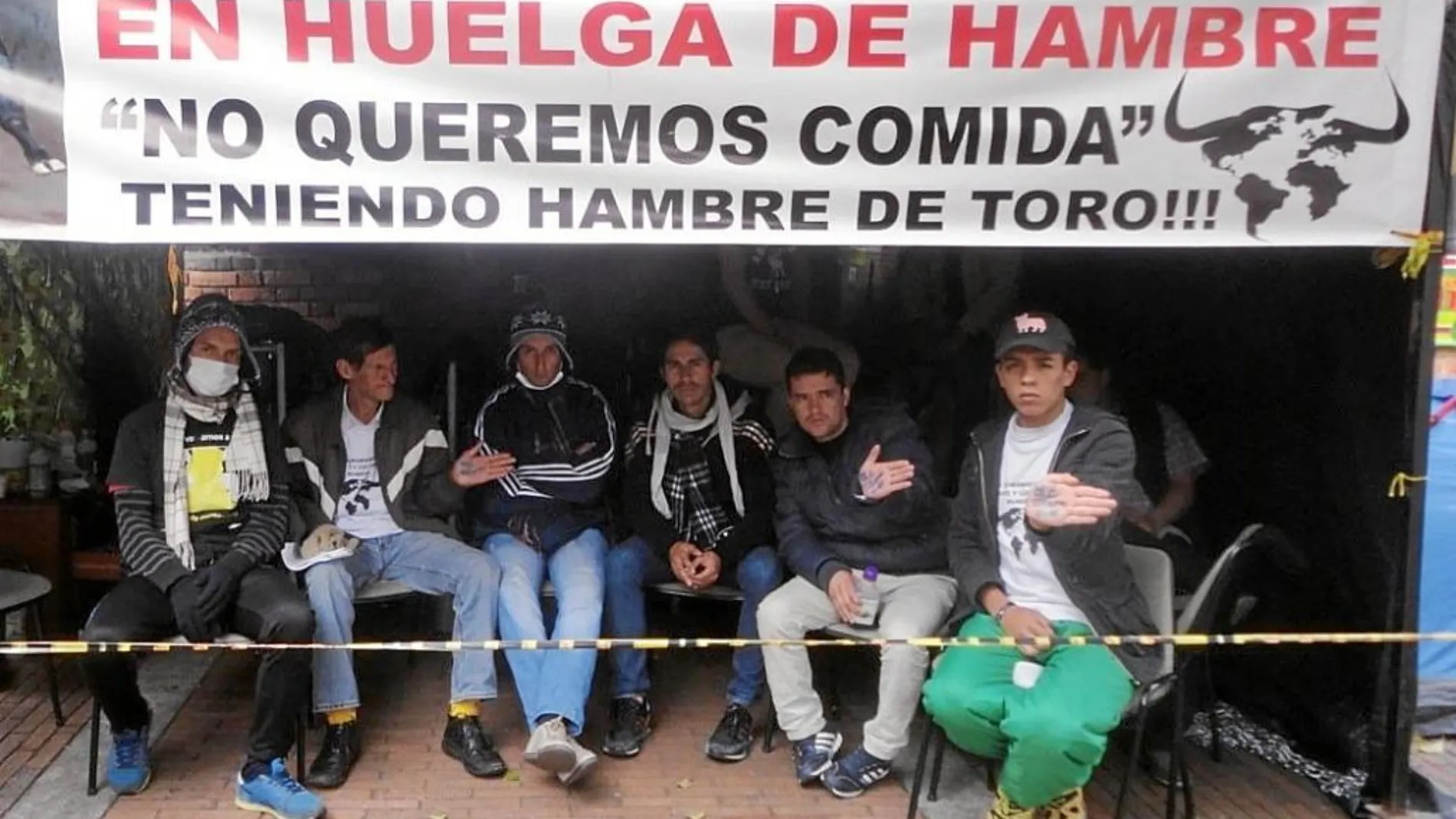 Huelga de hambre de los novilleros colombianos en la plaza de toros de Santa María de Bogotá, 2014