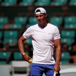 Rafael Nadal, durante el entrenamiento en París.
