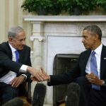 Barack Obama y Benjamin Netanyahu durante una renuión en 2013