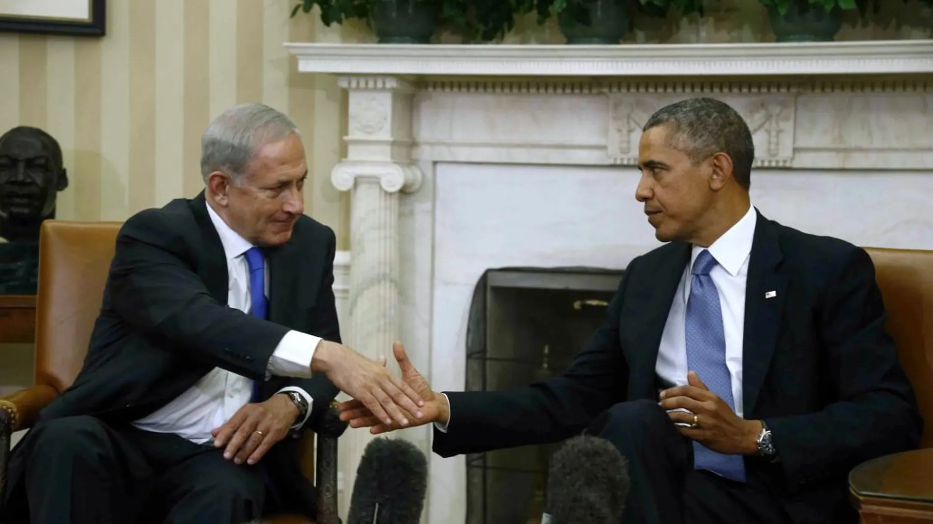 Barack Obama y Benjamin Netanyahu durante una renuión en 2013