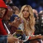 Beyoncé en un partido de la NBA