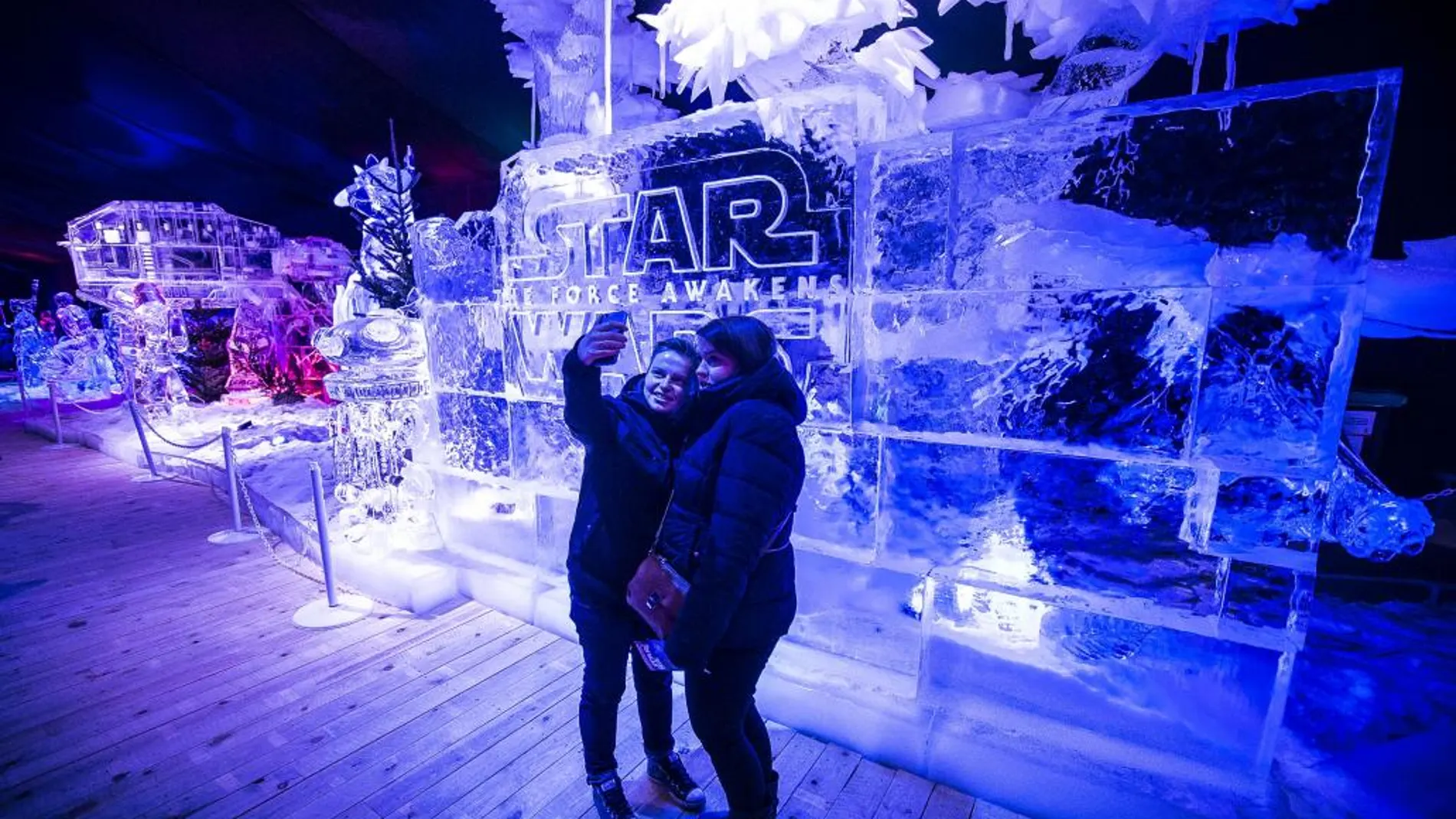 Festival de Esculturas de hielo de Star Wars en Lieja (Bélgica)