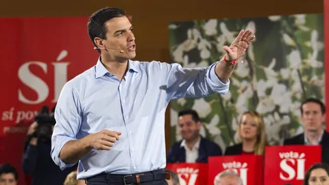 El candidato socialista a la Presidencia del Gobierno, Pedro Sánchez