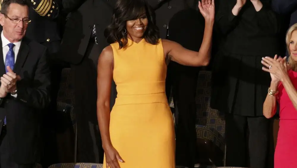 Michelle Obama vestida de Narciso Rodríguez