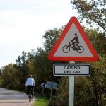 Un cicloturista en el Camino del Cid