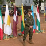 Imagen del coronel Vega Mancera cuando estaba destinado en la misión internacional de Bangui.