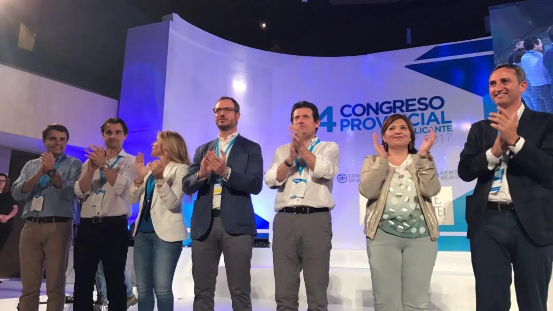 Maroto, Císcar, Bonig y Sánchez, ayer en el congreso provincial del PP de Alicante