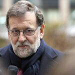 Mariano Rajoy a su llegada a la reunión de Bruselas