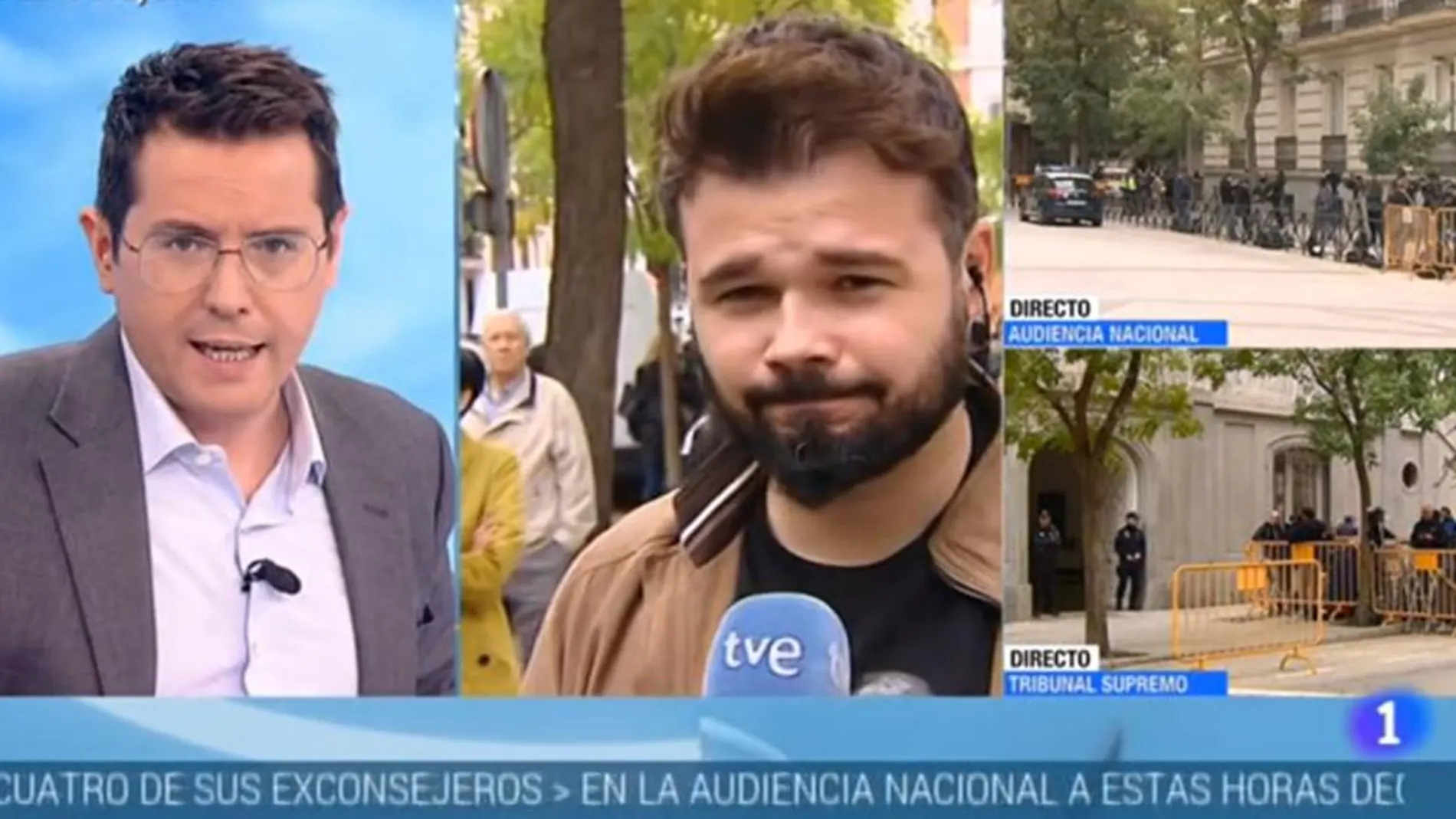 Un momento de la entrevista a Rufián en “Los Desayundos de TVE”.