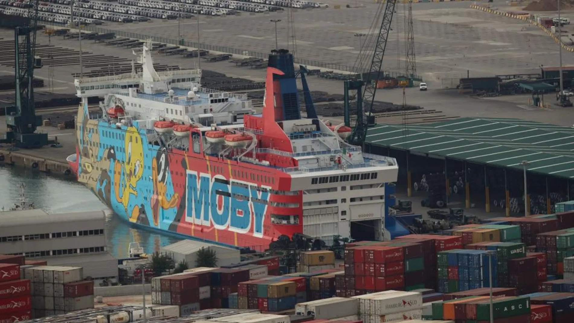 El barco Moby Dada , en el Puerto de Barcelona
