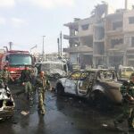 Imagen del atentado de hoy en Homs.