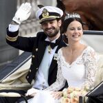 El príncipe Carlos Felipe y la princesa Sofía, el día de su boda, el 13 de junio de 2015