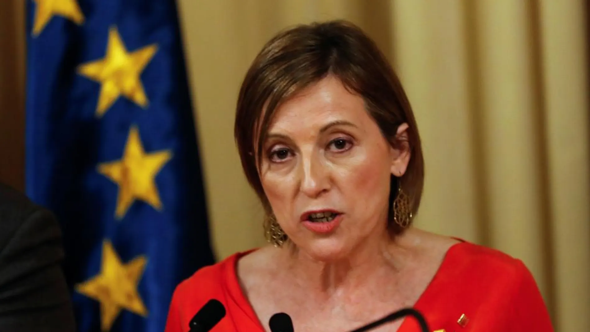 Carmen Forcadell durante su comparecencia tras la aplicación del 155/Reuters