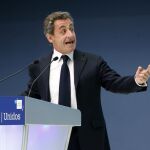 El expresidente francés y líder de Los Republicanos franceses, Nicolas Sarkozy, durante su intervención en el Congreso del Partido Popular Europe (PPE)