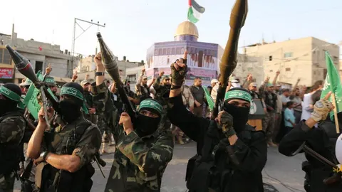 Militantes de Hamas, en una imagen del pasado 20 de julio en Gaza